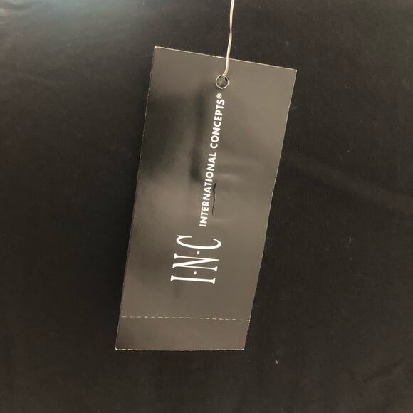 INC International Concepts Women'sT-Shirt Beaded V-Neck Short Sleeve Black Large - Picture 5 of 7